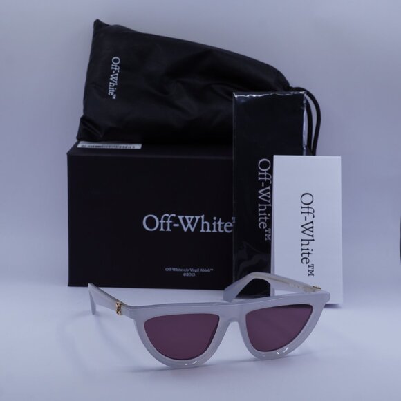 Off-White OERI13V JASPER 0928 Sunglasses Grey Geometric Frame, Burgundy Lenses - Picture 10 of 10